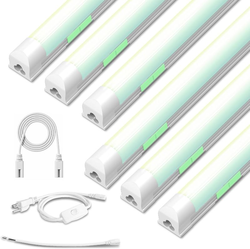 Photo 1 of 6 Pack Dimmable 4FT Led Shop Lights,30W T8 Integrated LED Tube Light,3000-6500K Tunable,3900LM W Frosted Cover,High Output,Linkable,Plug and Play Lights for Workshop,Garage,Basement,Barn

