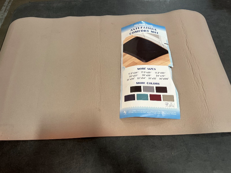 Photo 1 of 4/5 Inch Thick Kitchen Mat - Cushioned Anti Fatigue Mats for Kitchen Floor - Easy to Clean, Waterproof, Non-Slip Kitchen Rug for Sink, Office, Kitchen (20''x32'' Khaki)
