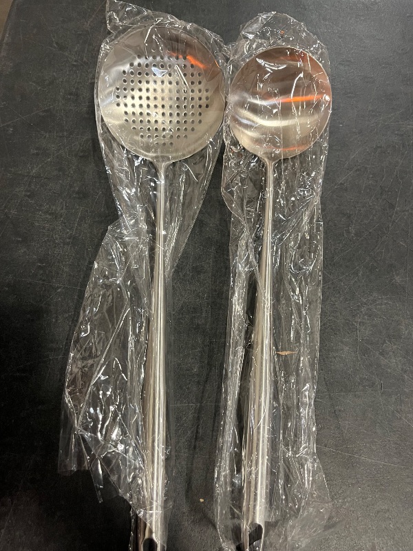 Photo 1 of **Missing Spatula** Berglander Wok Spatula Set, Stainless Steel Kitchen Cooking Utensils - 17" Wok Tools: Spatula, Ladle, Skimmer