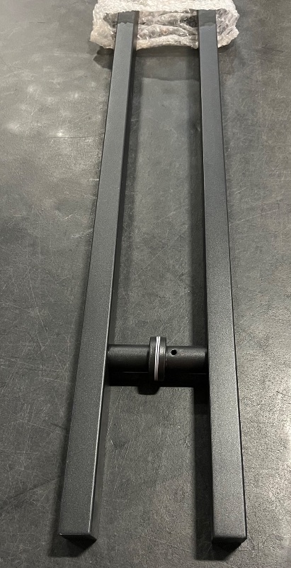 Photo 1 of 48 inch Large Stainless Steel Front Door Handle Double Sided, Pull Push Sliding Barn Door Handle, Commercial H Shape Door Pull Handles, Matte Black