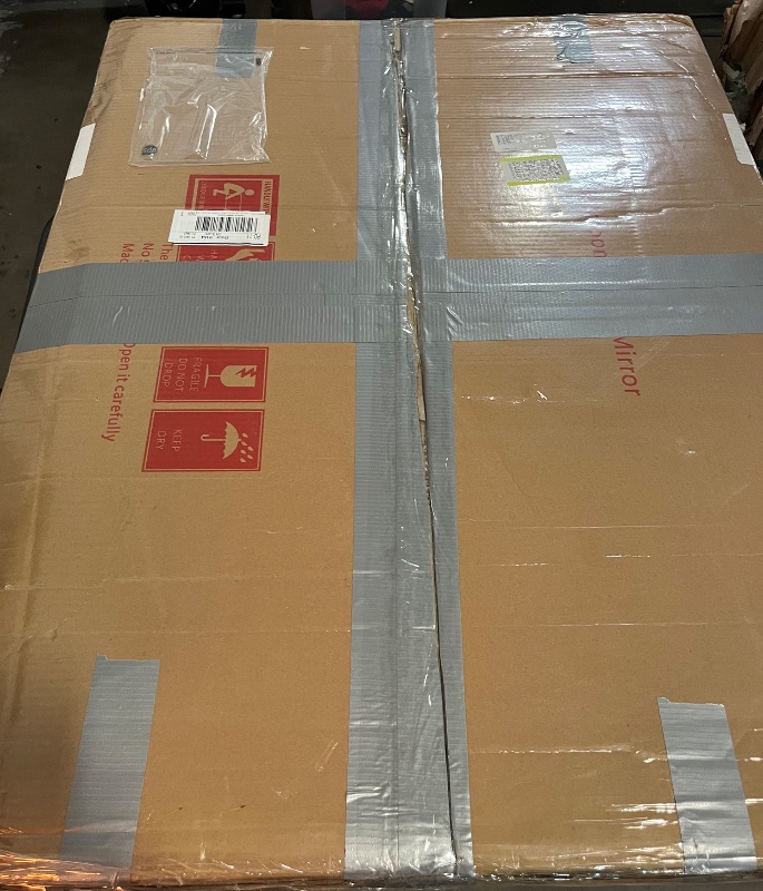 Photo 1 of 30x40 inch Black Rectangle Bathroom Mirror, Metal Aluminum Frame, HD Tempered Glass, Horizontal/Vertical Hanging, Modern Over Sink Mirror