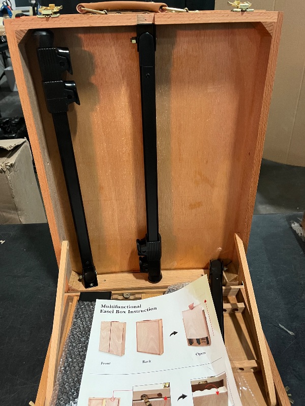 Photo 1 of Falling in Art Large French Style Easel - Portable Field and Studio Sketchbox, Plein Air Adjustable Tripod Easel with Detachable Drawer for Display, Painting, Sketching