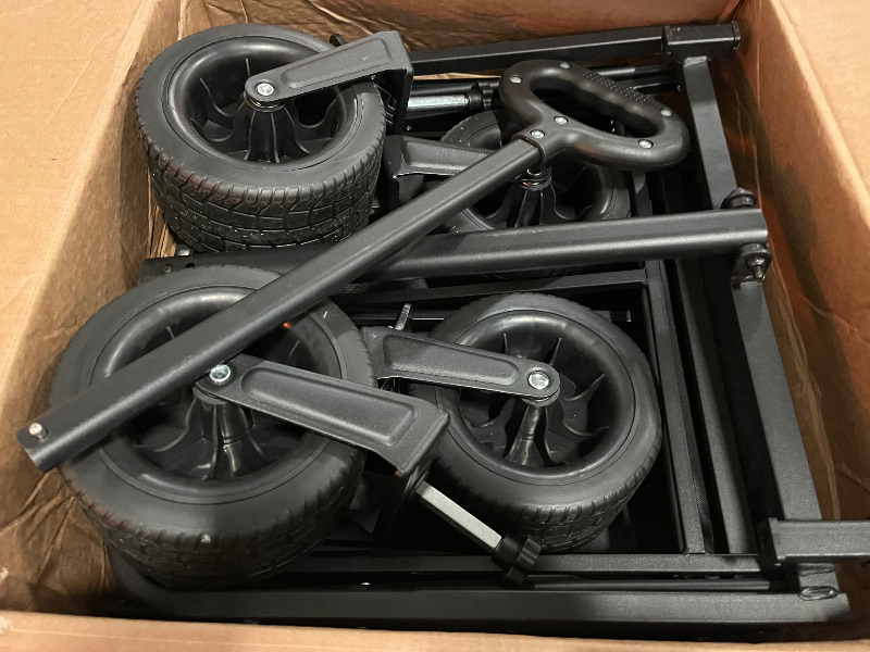 Photo 1 of 300L Large Collapsible Wagons Carts with Big All-Terrain Beach Wheels, Foldable Shopping Wagon Cart, Heavy Duty 480lbs Load, Folding Utility Cart for Groceries Garden Sport (Black)
