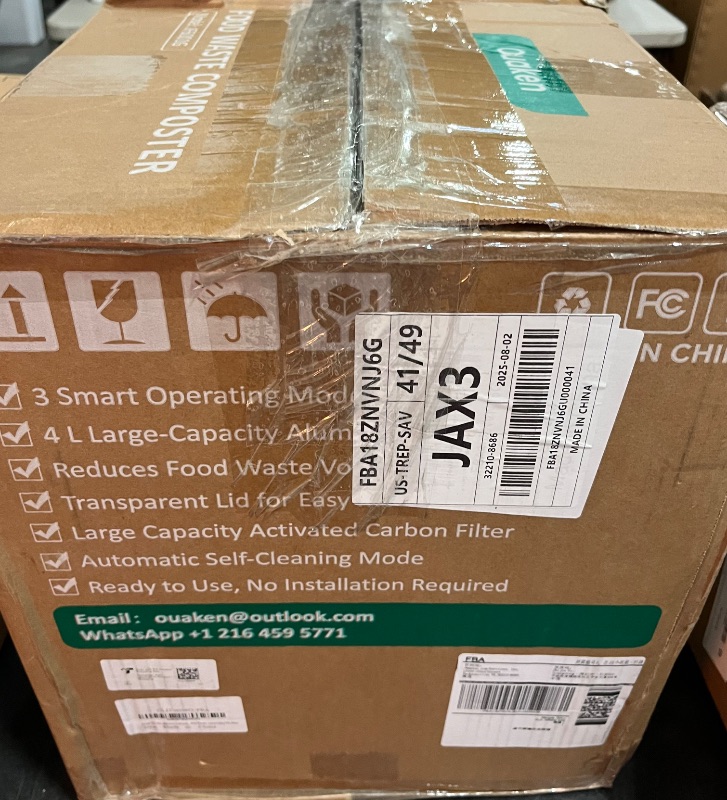 Photo 1 of Electric Composter for Kitchen - 4L Smart Countertop Compost Bin Turn Kitchen Waste into Fertilizer Compost Maker, Odorless, Low Noise, Auto-Clean, 2025 New Home Food composting Machine, Black
