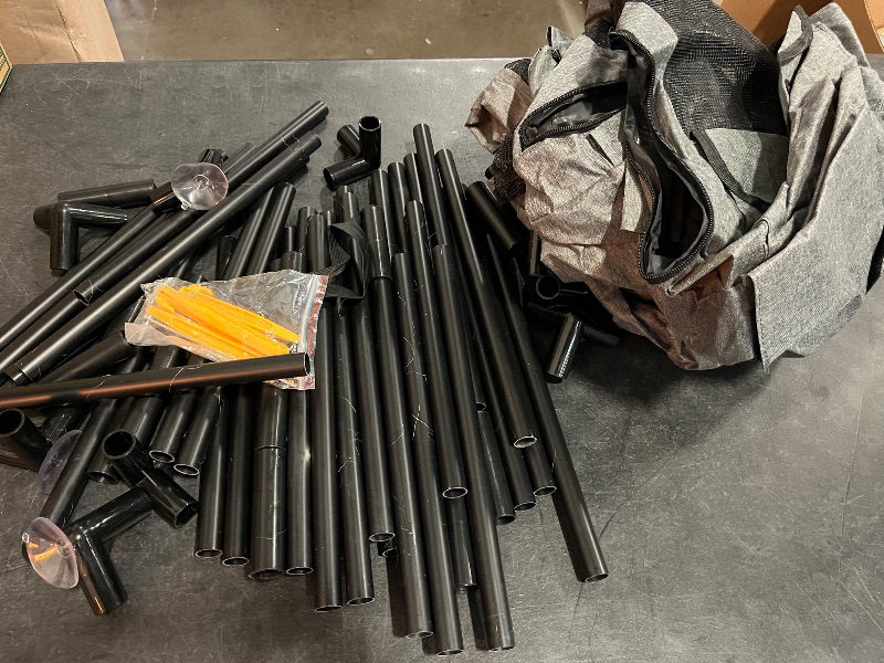 Photo 1 of Dog Playpen, 43"x43"x26" Portable Puppy Playpen with Cover & Gate, Foldable Pet Pen Indoor Outdoor Dog Fence, Tear Resistant Breathable Mesh, Waterproof Bottom, for Small Medium Dogs, Gray Black