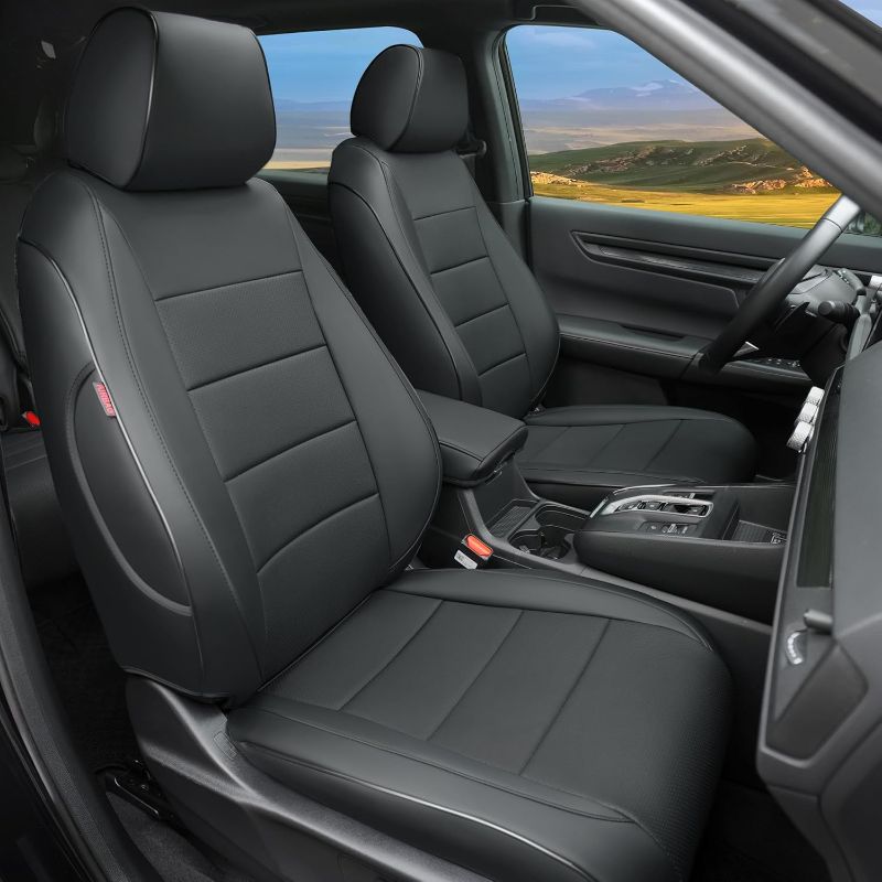Photo 1 of Lolcar CRV Seat Covers Custom Fit for Honda CRV 2023 2024 2025 2026 Leather Car Seat Cover Full Set for Trucks SUV,Waterproof Car Seat Cushion,Faux Leather (Black)