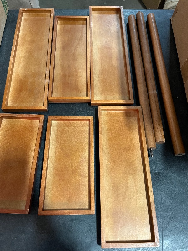 Photo 1 of *Missing Middle Swing**
3 Tier Cupcake Stand - Wooden Display Stand for Desserts, Fruits, Nuts, Cheese - Removable Trays and Foldable Stand - Perfect for Parties and Events - Rustic and Unique Wooden Serving Tray