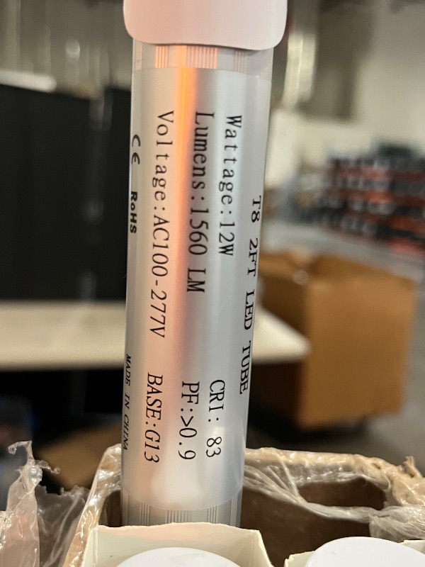 Photo 1 of 2FT T8 LED Tube Light,12W(30W Equivalent), 1560LM,Led Replacement F20T10 T20T12 Flourescent Tube,5000K, Dual Ended Power, Clear Cover(4-Pack)
