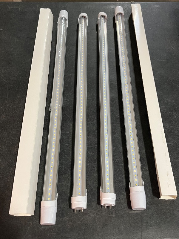Photo 1 of 2FT T8 LED Tube Light,12W(30W Equivalent), 1560LM,Led Replacement F20T10 T20T12 Flourescent Tube,5000K, Dual Ended Power, Clear Cover(4-Pack)
