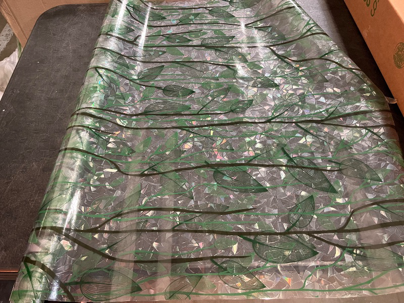 Photo 1 of DKTIE Window Film Privacy with Installation Tools, Decorative Stained Glass Window Clings for Home, Static Cling Window Sticker for Front Door, Bathroom, Glass Door (Dark Green, 17.7'' x 78.7'')
