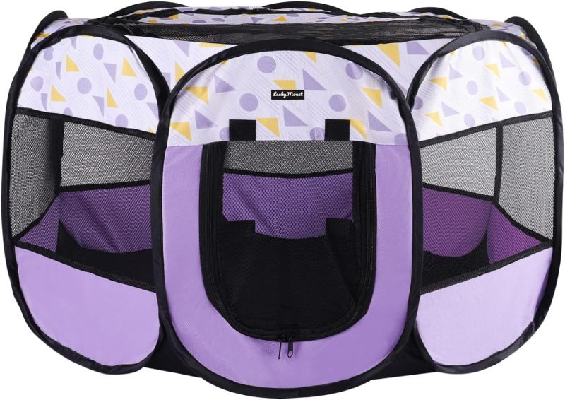 Photo 1 of Lucky Monet Portable Dog Cat Playpen Small Dog Puppy Kitten Play Pens Indoor Pop Up Travel Dog Pen for Outdoor Camping Use