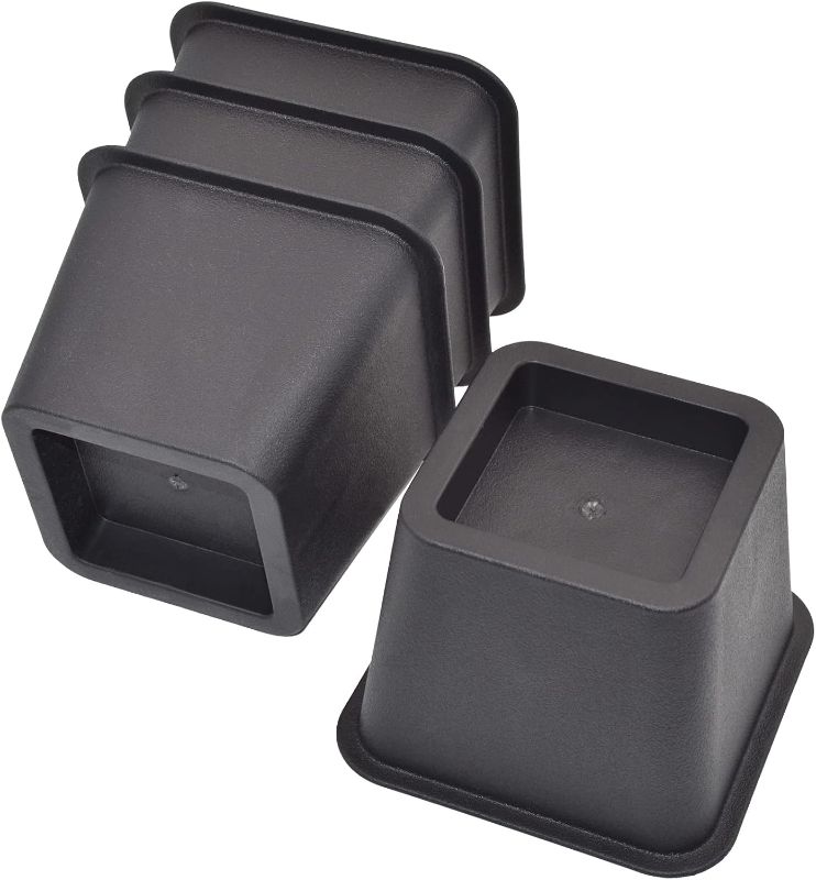 Photo 1 of HauSun Bed Risers 3 Inch, Heavy Duty Square Furniture Frame Lift for Bed,Couch, Chair, Desk, Sofa and Bunk Bedpost, 4 Sets