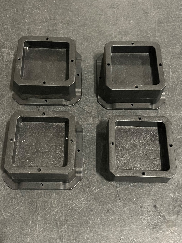 Photo 1 of *One Missing Bottome Part of Riser** Bed Riser/Furniture Lift Bed/Bed risers/Furniture Lifter/Table risers/Frame Risers Create Under Bed Storage Heavy Duty for Furniture Height Adjustment (Black 4 Pack, 2 Inch)
