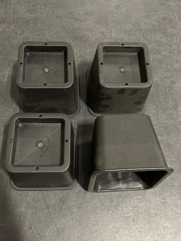 Photo 1 of Ihomepark Bed Risers 4 Inch Heavy Duty, Square Furniture Frame Lift for Couch, Chair, Desk, Sofa and Bunk Bedpost, Set of 4
