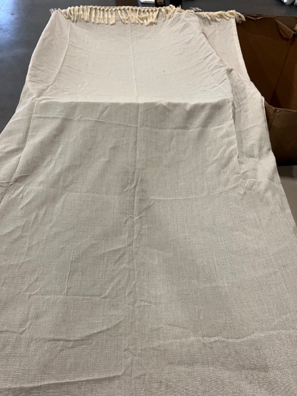 Photo 1 of Jinchan Boho Curtains 84 Inches Long 2 Panels, Linen Blend Farmhouse Natural Drapes with Tassels for Bedroom Living Room, Light Filtering Cottage Core, W50 x L84 with Rod Pocket Back Tab, Beige (Ecru)
