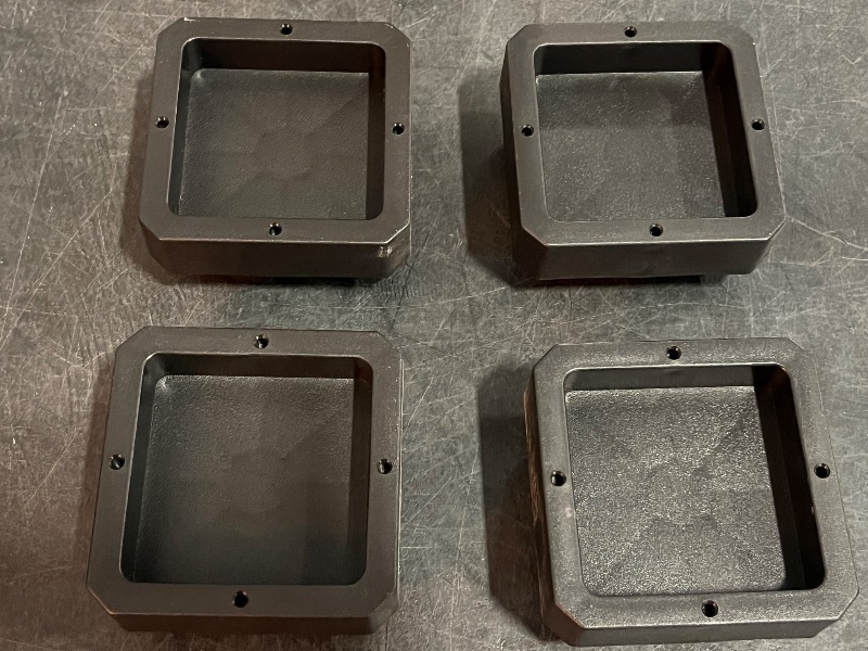 Photo 1 of *Missing Bottom Attachments** Bed Risers Square Heavy Duty Furniture Risers Height Adjustable Dorm Bed Lifts Risers Table Desks Legs Blocks 4 Pack Black