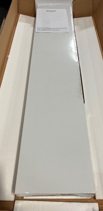 Photo 1 of BAMEOS Floating Shelves, 35 in W x 7in D White Wall Mounted Wooden Shelves with Invisible Brackets Set of 2, Hanging Wall Shelves Decoration for Bedroom and Kitchen