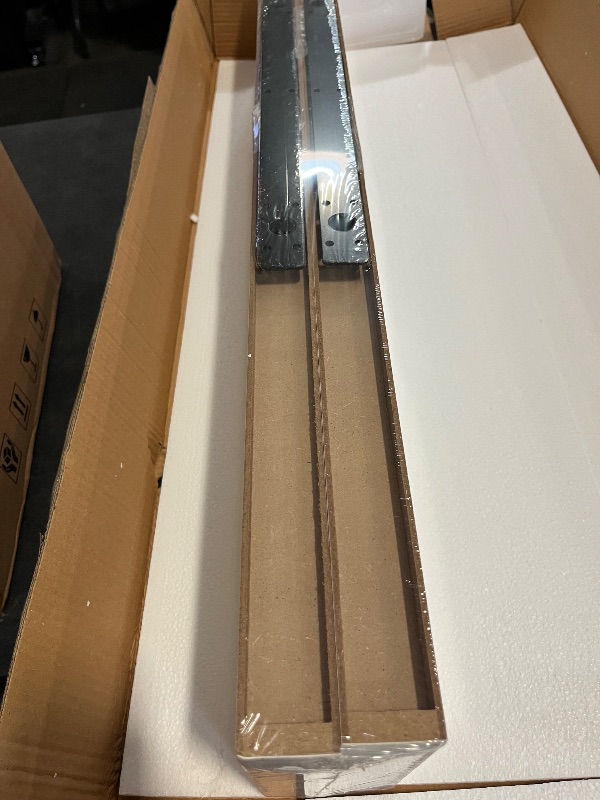 Photo 1 of BAMEOS Floating Shelves, 35 in W x 7in D White Wall Mounted Wooden Shelves with Invisible Brackets Set of 2, Hanging Wall Shelves Decoration for Bedroom and Kitchen