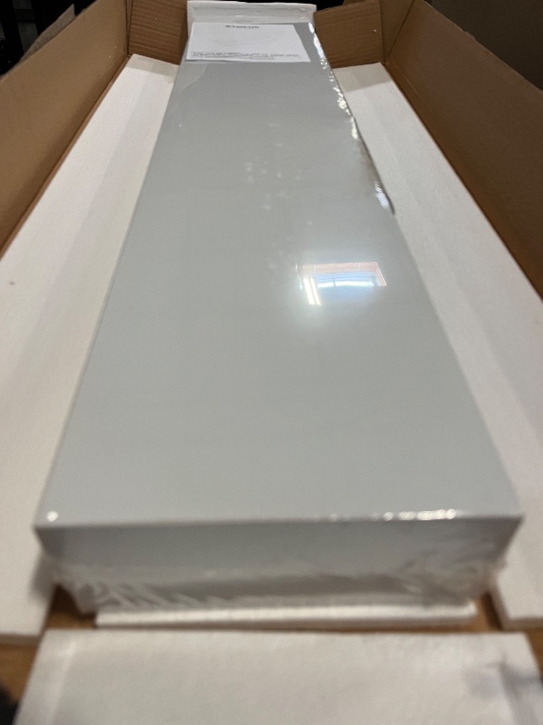 Photo 1 of BAMEOS Floating Shelves, 35 in W x 7in D White Wall Mounted Wooden Shelves with Invisible Brackets Set of 2, Hanging Wall Shelves Decoration for Bedroom and Kitchen