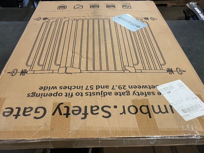 Photo 1 of Cumbor 36" Extra Tall Baby Gate for Stairs, 29.7-57" Extra Wide Dog Gate for Doorways Hallways, Pressure Mounted Child Gate for Wide Opening, Auto Close Personal Safety for Babies and Pets, Black
