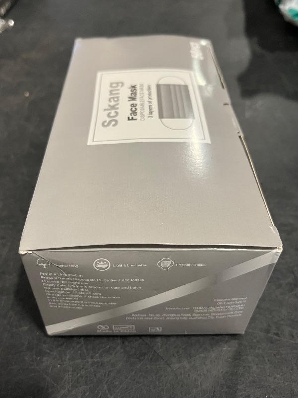 Photo 1 of 50PCS Gray Disposable Face Masks, Non-medical, 3 Layer Protection Face Masks for Adult, Teenager, Seniors 1Box(50pc)