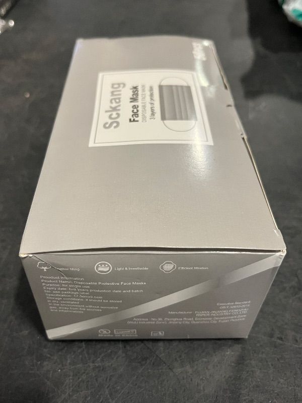 Photo 1 of 50PCS Gray Disposable Face Masks, Non-medical, 3 Layer Protection Face Masks for Adult, Teenager, Seniors 1Box(50pc)