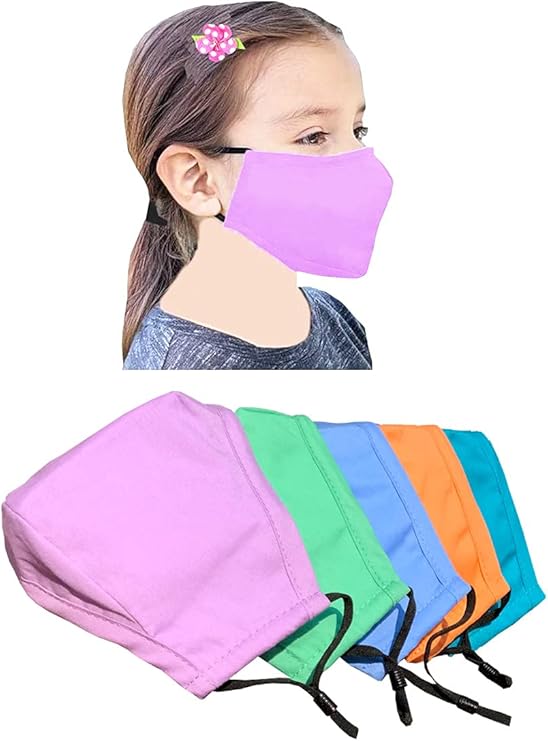 Photo 1 of Cloth Face Mask,Made in USA,Washable Reusable,breathable with Adjustable Ear Loops, Nose Wire and Filter Pocket, 3-layer Cotton fabrics, for teen girls, boys, men or women 5-Pack
