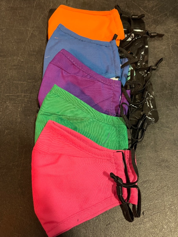 Photo 1 of Cloth Face Mask,Made in USA,Washable Reusable,breathable with Adjustable Ear Loops, Nose Wire and Filter Pocket, 3-layer Cotton fabrics, for teen girls, boys, men or women 5-Pack
