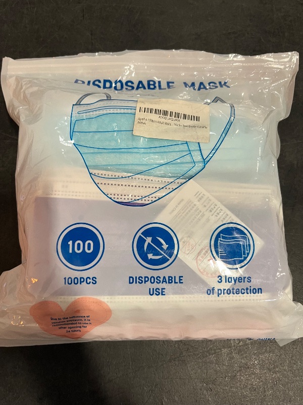 Photo 1 of 100 PCS Adult Face Disposable Mask, MultiColor