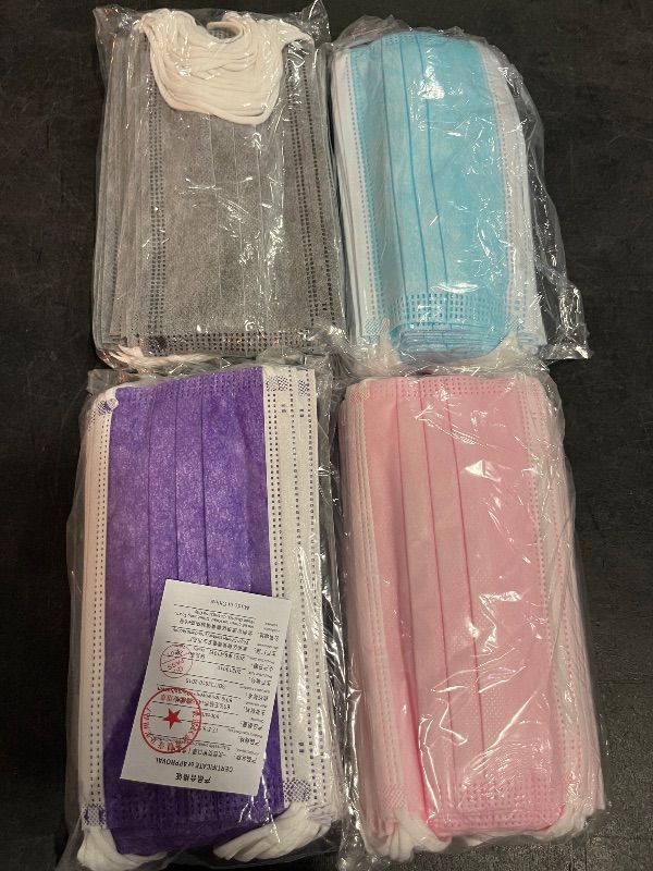 Photo 1 of 100 PCS Adult Face Disposable Mask, MultiColor