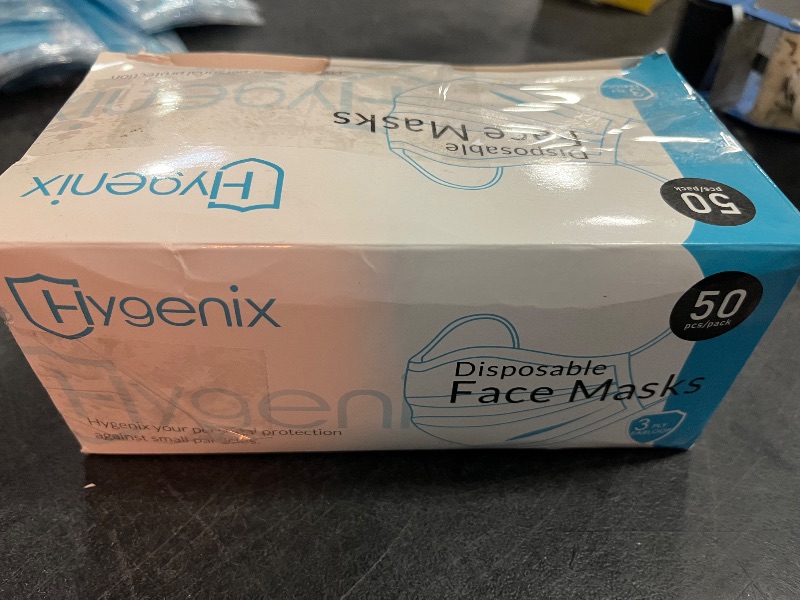 Photo 1 of Hygenix Level 3 Procedure 3Ply Disposable Face Masks – ?98% Filtration, Fluid Resistant, Made in USA (50 Pack)
