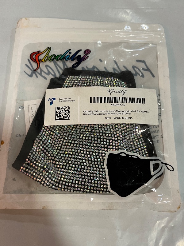Photo 1 of HairBow Center LLC Bling Rhinestone Cloth Fabric Face Mask - Washable - Black
