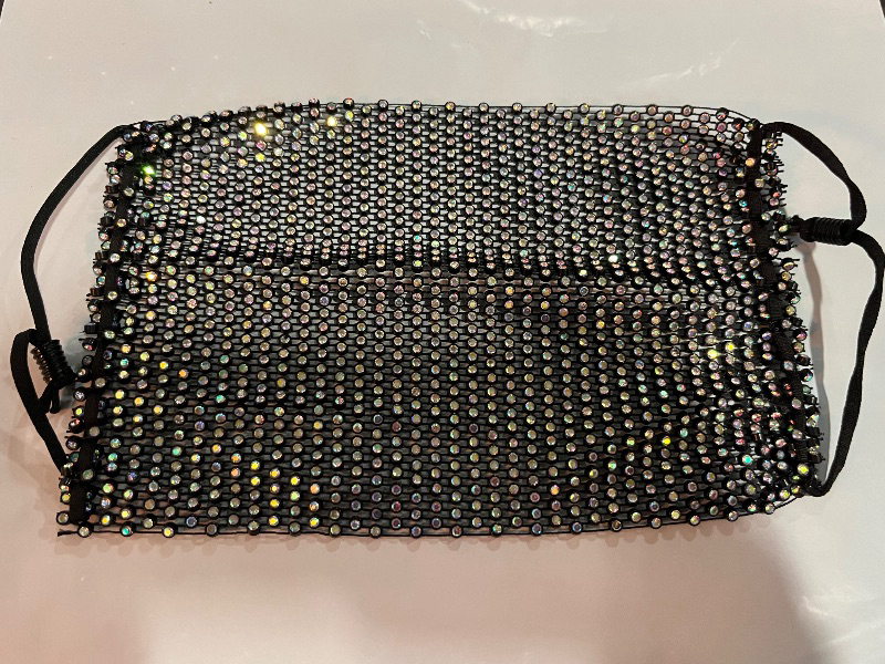 Photo 1 of Auriviz Sparkly Rhinestone Face Mask for Women Masquerade Glitter Bling Face Mask Christmas Party
