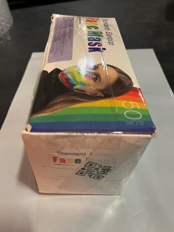 Photo 1 of Disposable Face Mask , 3 Ply with Ear Loop, Assorted Tye Dye 