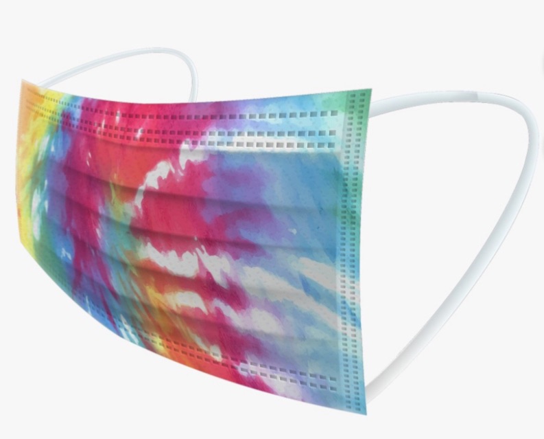 Photo 1 of Disposable Face Mask , 3 Ply with Ear Loop, Assorted Tye Dye 