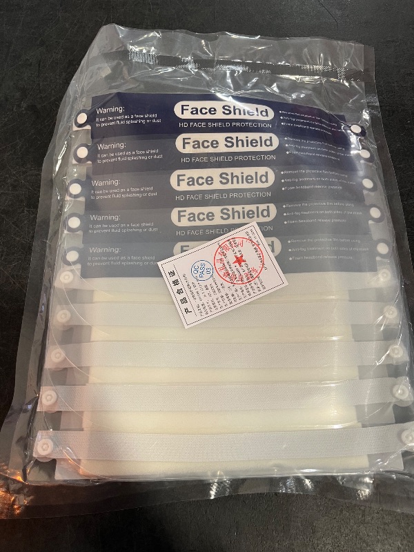 Photo 1 of Face Shield | 10 Pack | Clear Plastic Face Shields for Women, Men & Kids, Anti-Fog, Lightweight Reusable Face Shield Mask, Safety Visor Cover with Comfortable Sponge & Elastic Band
