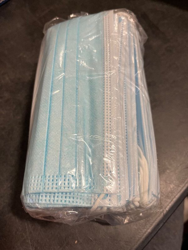 Photo 1 of Sismate Blue 3Ply Disposable Face Mask, 50 in Box
