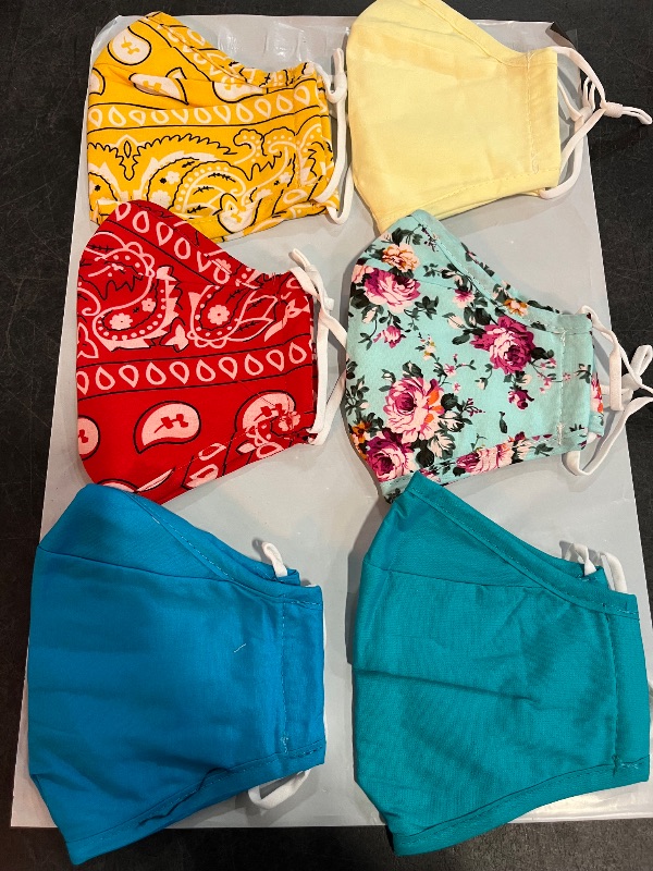 Photo 1 of 6 Adult Fabric Mask, Washable, 3 Solid 3 Pattern