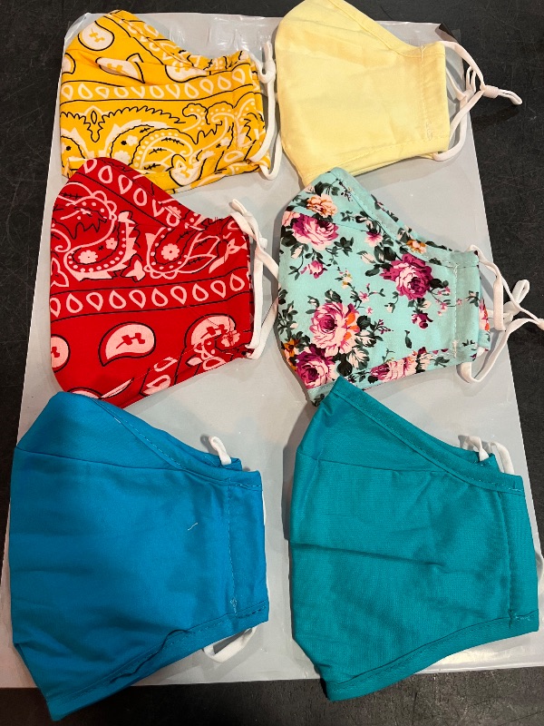 Photo 1 of 6 Adult Fabric Mask, Washable, 3 Solid 3 Pattern