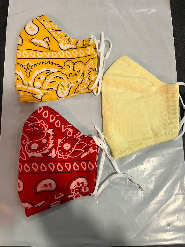 Photo 1 of 6 Adult Fabric Mask, Washable, 3 Solid 3 Pattern