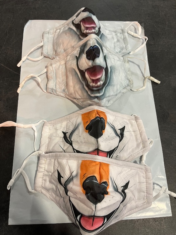 Photo 1 of 4 Pack Dog Fabric Face Mask ReWashable