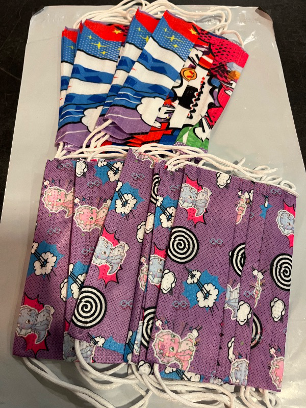Photo 1 of Kids 5 Pattern Comic Book Disposable Face Mask