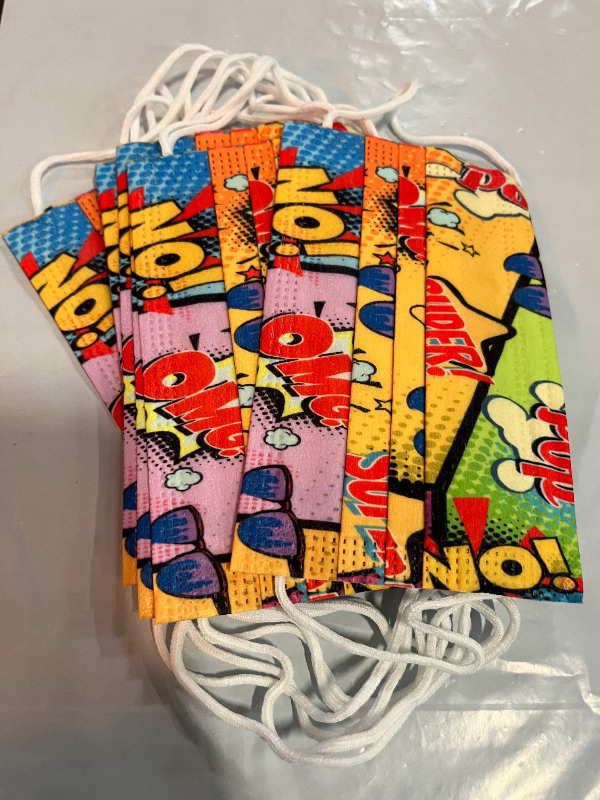Photo 1 of Kids 5 Pattern Comic Book Disposable Face Mask