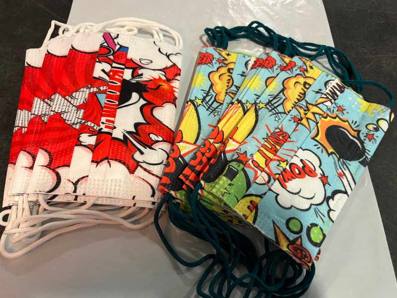 Photo 1 of Kids 5 Pattern Comic Book Disposable Face Mask