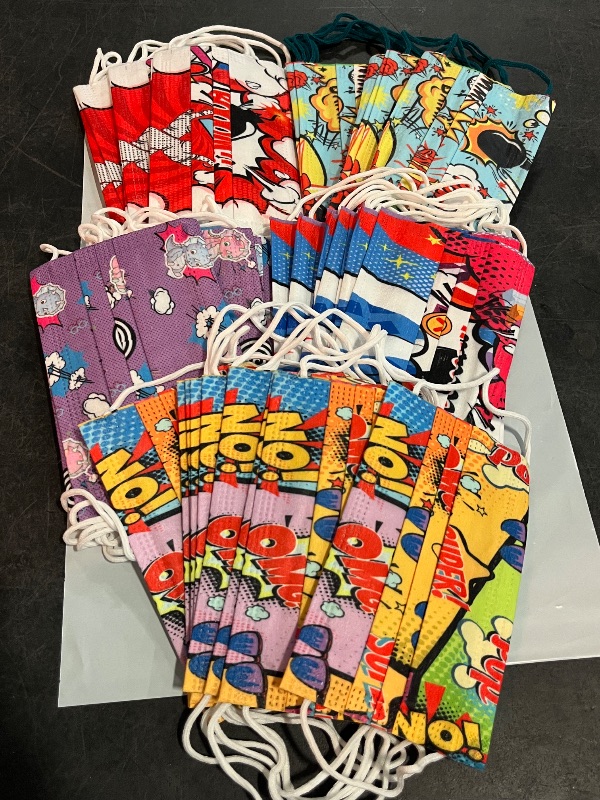 Photo 1 of Kids 5 Pattern Comic Book Disposable Face Mask