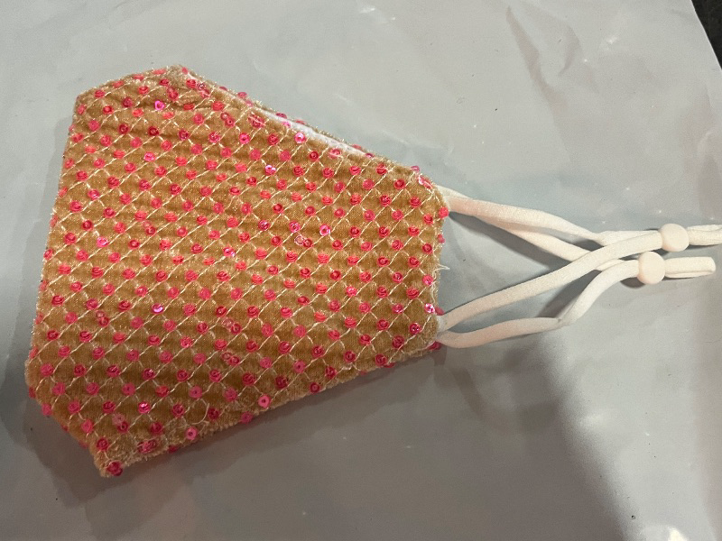 Photo 1 of Rhinestone Face Mask for Women Masquerade Glitter Bling Face Mask Christmas Party With Brown Velvet Fabric 
