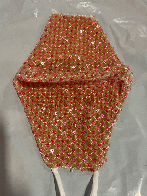 Photo 1 of Rhinestone Face Mask for Women Masquerade Glitter Bling Face Mask Christmas Party With Brown Velvet Fabric 

