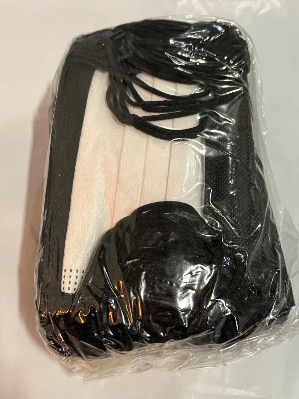 Photo 1 of Kids Disposable Face Mask 50 Pack Ages 5-12 Filter 3-Layer Safety Face Masks for Kids Daily Use.All Metal Nose Clips(Black)
