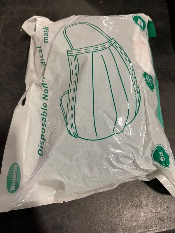 Photo 1 of *Sealed* Kids Black White Disposable Safety Mask 3 Layer Protection Face Mask 50 pcs