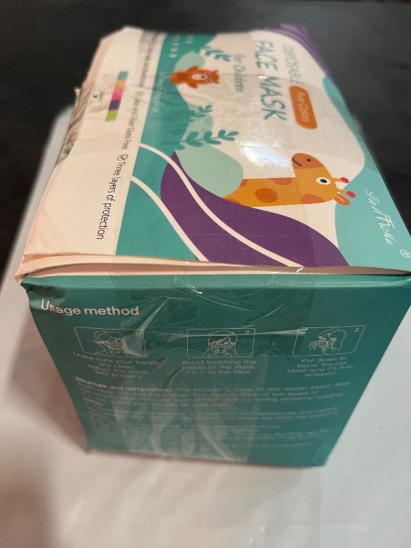 Photo 1 of Kids Disposable Face Masks,3 Ply Kids Masks Disposable Breathable Colorful Cute Face Masks for Children, Girls & Boys
